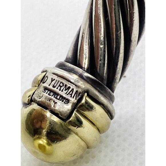 David Yurman Dome Cuff Bracelet Sterling Silver 925 14K 585 - Picture 10 of 11